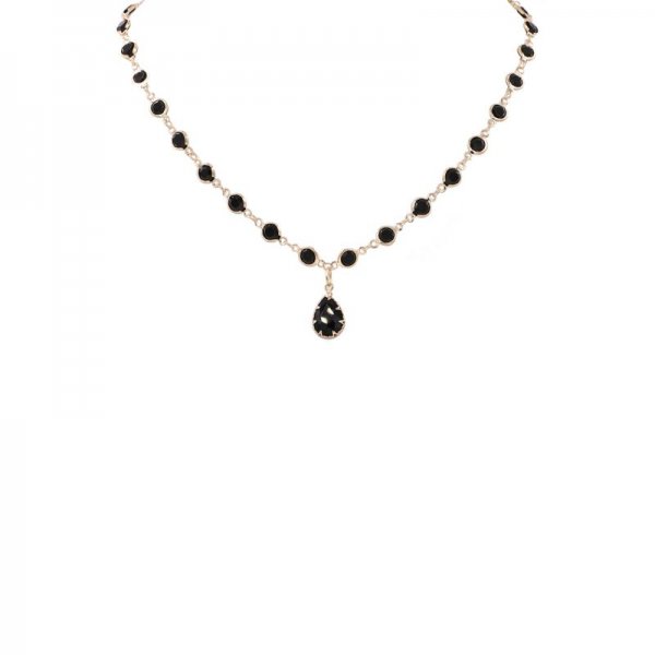 Glass Jewel Teardrop Necklace